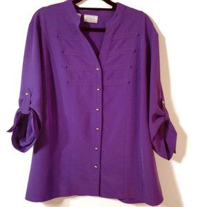 Kathy Che Stretch Button 22W Purple